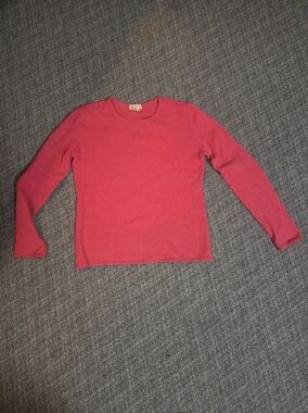 Pink Rose Hot Pink Long Sleeve Crewneck Top
